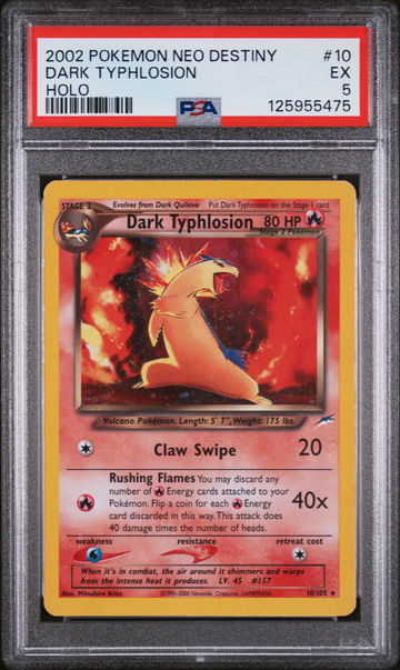 2002 Pokemon Neo Destiny Holo Dark Typhlosion #10 PSA 5