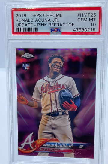 2018 Topps Chrome Ronald Acuna Jr Update Pink Refractor PSA 10 GEM MINT
