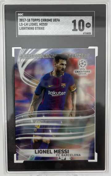 2017 Lionel Messi Topps Chrome Lightening Strike SGC 10
