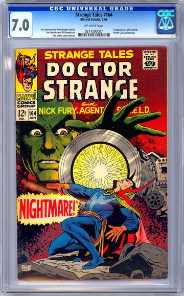 STRANGE TALES #164 CGC 7.0 STERANKO STORY & ART NICK FURY & DOCTOR STRANGE 1968