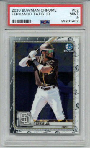 2020 BOWMAN CHROME #82 FERNANDO TATIS JR. BASEBALL CARD SAN DIEGO PADRES PSA 9