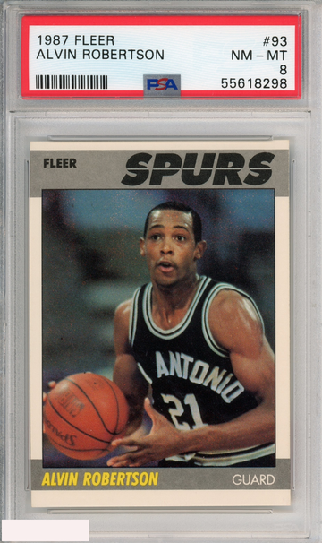 1987 FLEER ALVIN ROBERTSON #93 SAN ANTONIO SPURS PSA 8 NM-MT