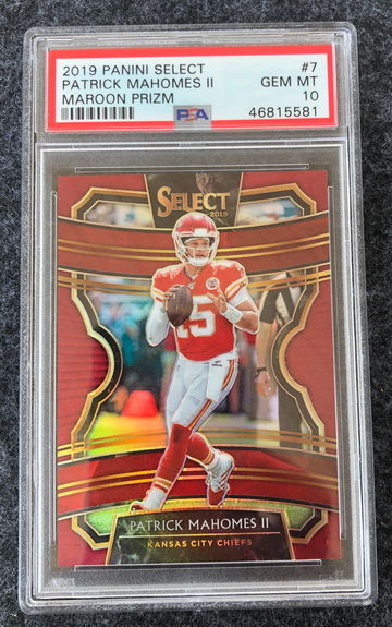 2019 Panini Select Patrick Mahomes Maroon Prizm 054/149 PSA 10 GEM MINT