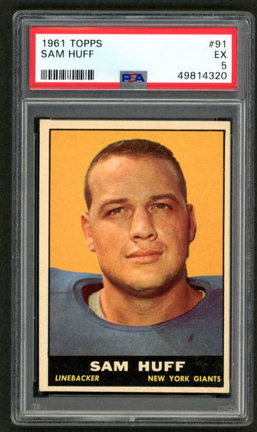 1961 Topps Sam Huff #91 PSA 5 EX