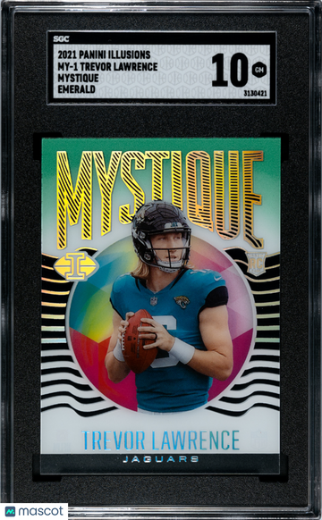 2021 Panini Illusions Trevor Lawrence #MY-1 Mystique Emerald Rookie SGC 10
