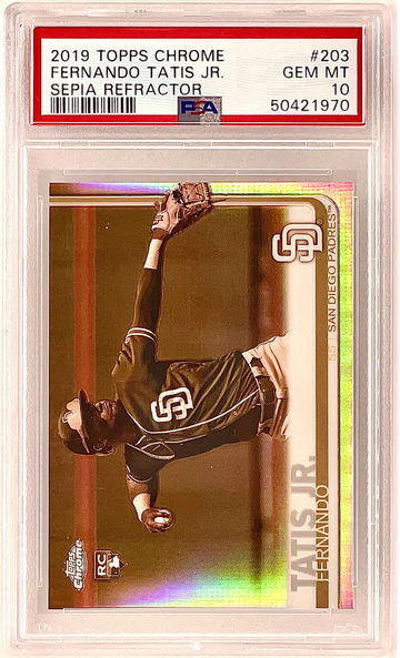 2019 Topps Chrome Fernando Tatis Jr. RC Rookie Sepia Refractor PSA 10 Gem Mint