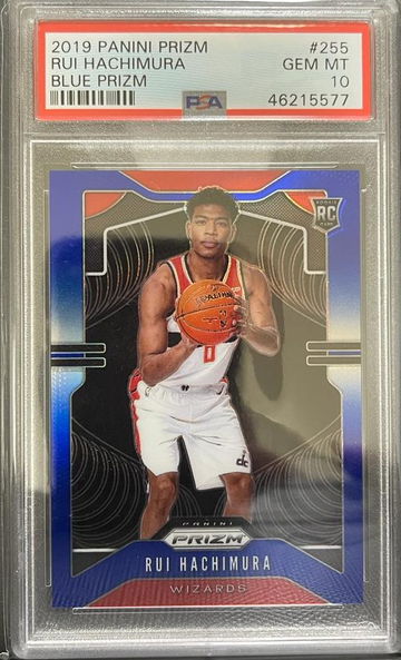 2019-20 Panini Prizm Rui Hachimura BLUE PRIZM RC #/199 PSA 10 GEM MT