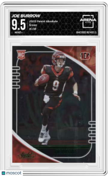 2020 Panini Absolute Green Joe Burrow #158 RC Arena Club 9.5