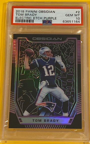 2018 panini obsidian Tom Brady electric etch purple 11/75 Psa 10