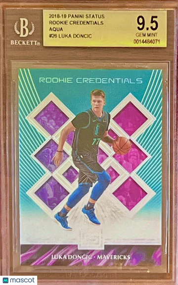 POP 7 BGS 9.5 RC Luka Doncic 2018-19 Panini Rookie Credentials Aqua Holo Prizm