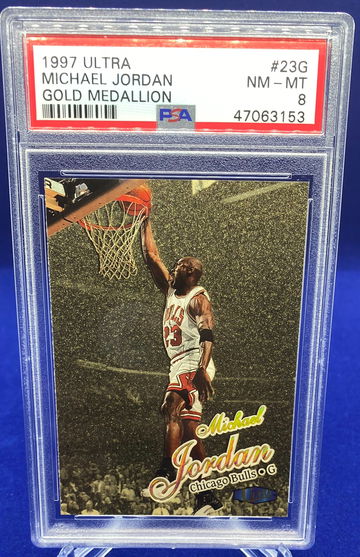 1997 Fleer Ultra Michael Jordan Gold Medallion PSA 8