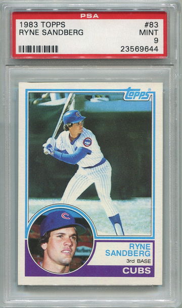 1983 Topps Ryne Sandberg Rookie Chicago Cubs #83 PSA 9 MINT