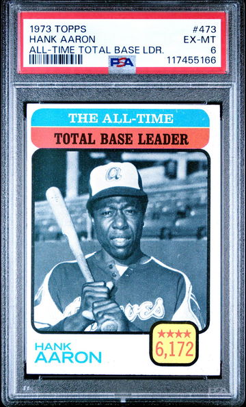 1973 Topps All-Time Total Base Leader Hank Aaron #473 PSA 6