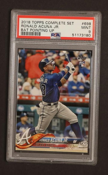 2018 Topps Bat Pointing Up Variation Ronald Acuna Jr. #698B PSA 9
