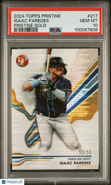 2024 Topps Pristine Isaac Paredes #217 Gold /50 PSA 10