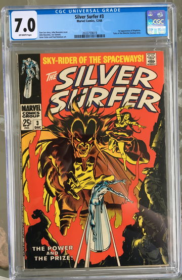 Silver Surfer #3 (1968) CGC 7.0 -- 1st appearance of Mephisto; Stan Lee Buscema