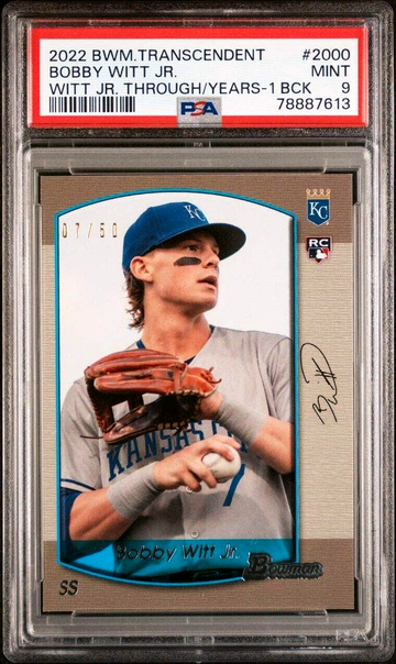 2022 Bowman Transcendent BOBBY WITT JR JERSEY #7/50 Rookie RC SP 2000 PSA 9 POP2