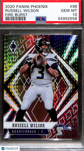 2020 Panini Phoenix Russell Wilson #98 Fire Burst PSA 10