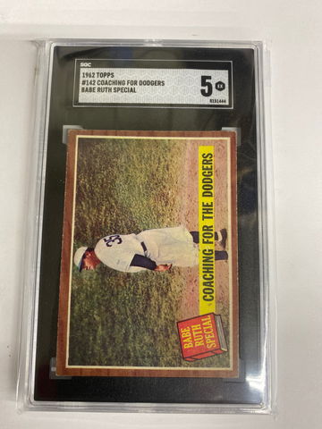 1962 Topps #142 Coaching For The Dodgers Babe Ruth 