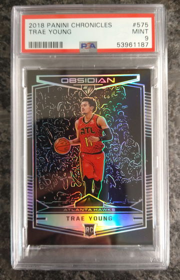 Trae Young Obsidian Silver Preview Rookie PSA 9
