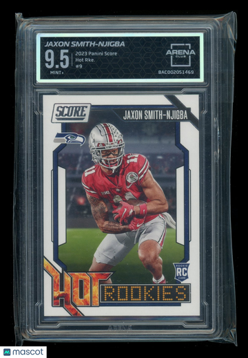 2023 Panini Score Hot Rookies Jaxon Smith-Njigba #9 RC Arena Club 9.5