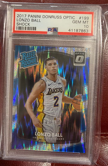 2017 Lonzo ball optic shock psa 10 RC #199