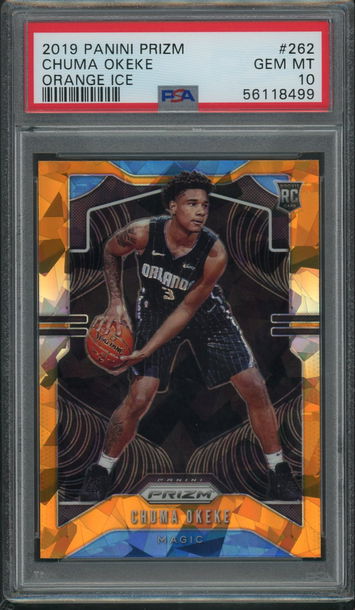 2019 Prizm Orange Ice Chuma Okeke PSA 10