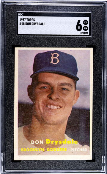 1957 Topps #18 Don Drysdale SGC 6