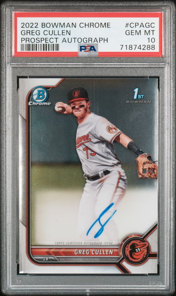 2022 Bowman Chrome #CPAGC Greg Cullen Prospect Autograph Auto PSA 10