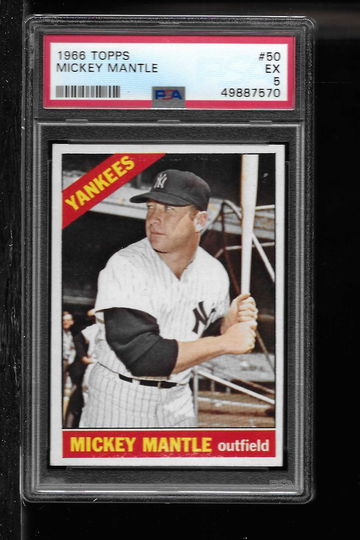 1966 TOPPS MICKEY MANTLE PSA 5