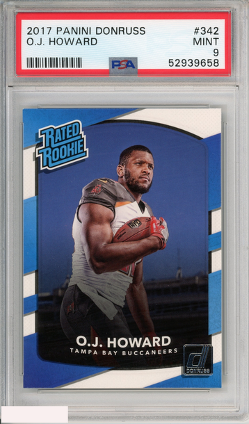 2017 PANINI DONRUSS OJ HOWARD #342 ROOKIE BUCCANEERS RC PSA 9 MINT