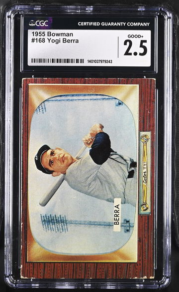 1955 BOWMAN YOGI BERRA #168 CGC 2.5 BS.C1.42