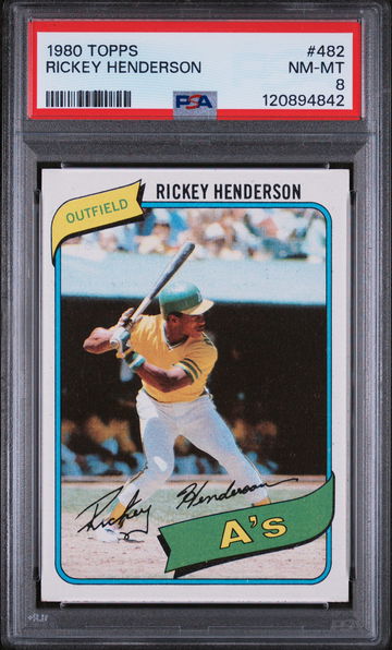 1980 Topps Rickey Henderson #482 RC PSA 8