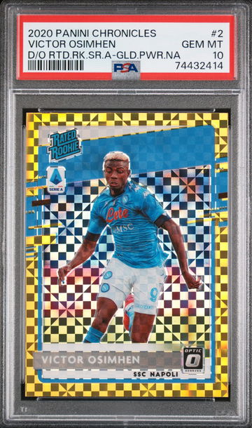 2020 Chronicles Victor Osimhen Rated Rookie Optic GOLD POWER PSA 10 Pop 1