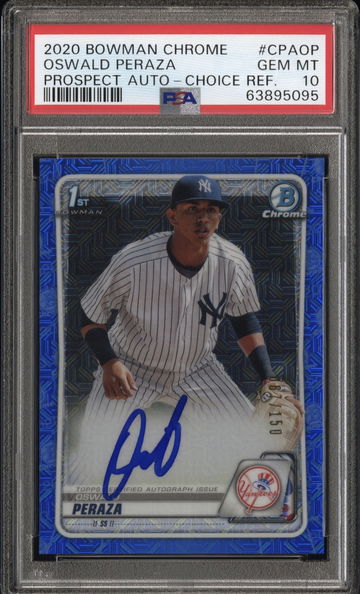 2020 Bowman Chrome Prospect Auto Oswald Peraza HTA Choice Refractor PSA 10 #CPAOP 67/150 PSA 10