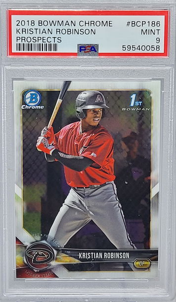 2018 Bowman Chrome Prospects #BCP 186 Kristian Robinson PSA 9