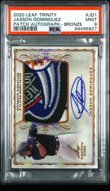 💎🧨 JASSON DOMINGUEZ 2020 LEAF TRINITY PROSPECT  JUMBO PATCH AUTO #PA-JD1 🚨🦁