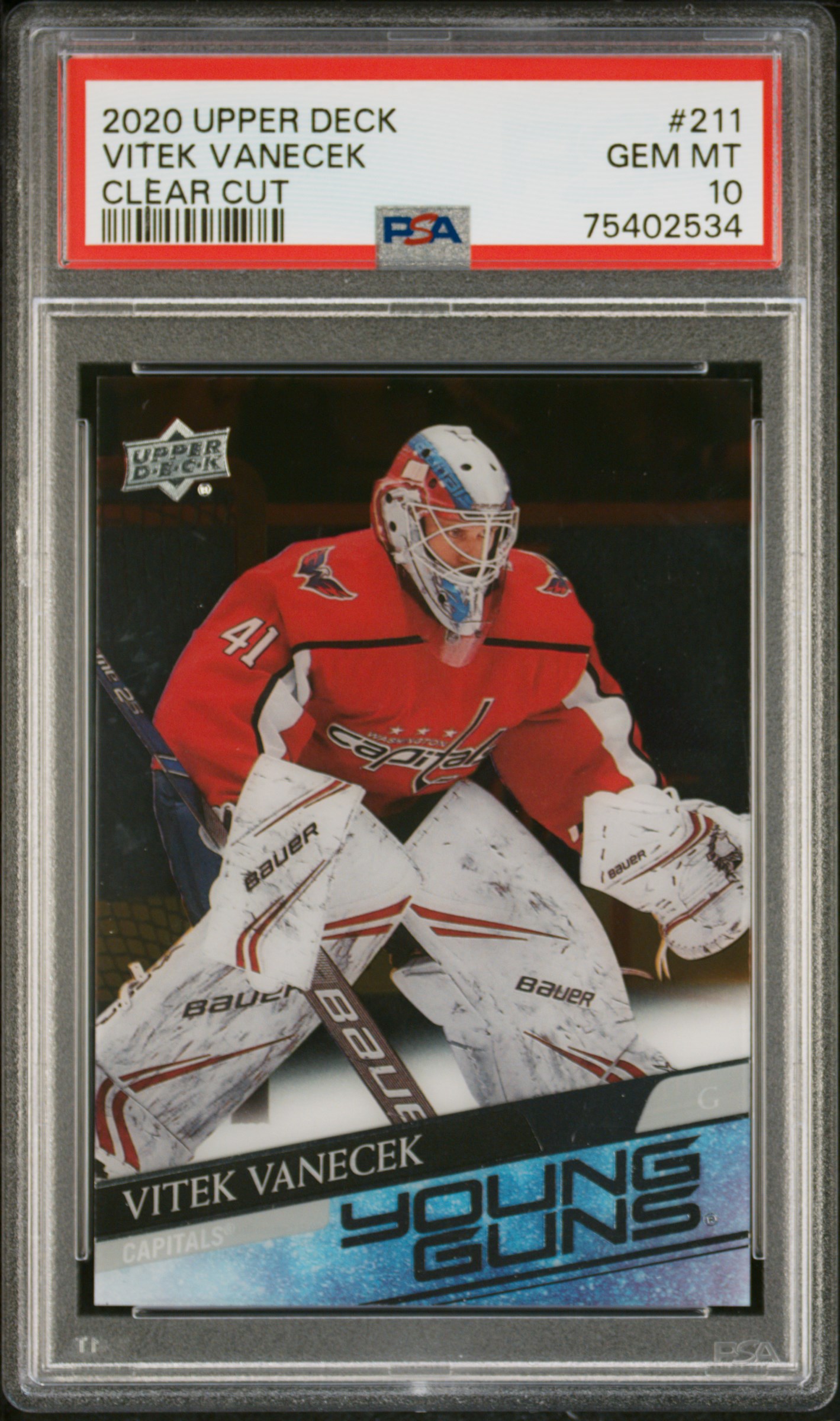 2020 Upper Deck Vitek Vanecek #211 Clear Cut PSA 10