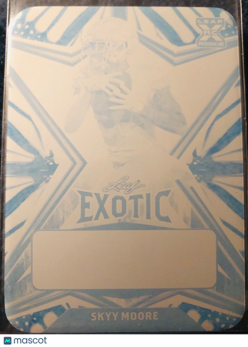 2022 Leaf Exotic SKYY MOORE CYAN Butterfly Printing Plate 1/1 KC Chiefs