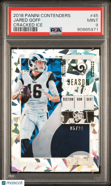 2018 Panini Contenders Jared Goff #45 Cracked Ice PSA 9