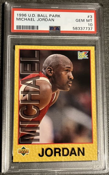 1996 U.D. BALL PARK MICHAEL JORDAN #3 PSA 10 Pop 4