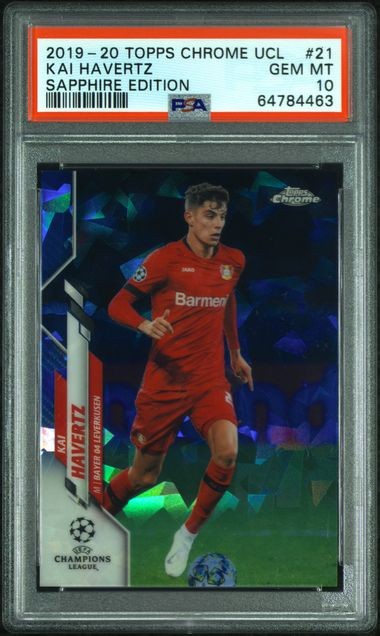 2019 TOPPS CHROME UCL CHAMPIONS LEAGUE KAI HAVERTZ SAPPHIRE #21 PSA 10 GEM MINT