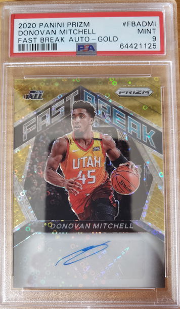 2020-21 Prizm Basketball - Donovan Mitchell Gold Disco Auto 10/10! PSA 9 