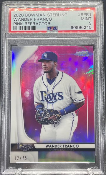2020 Bowman Sterling Wander Franco Pink Refractor PSA 9 Pop 7