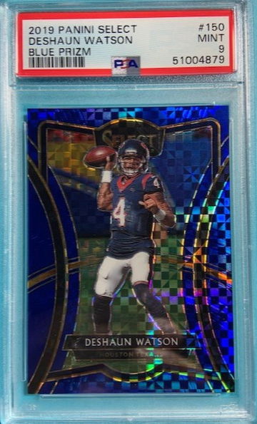 2019 Panini Select Premier Level Blue Prizm /149 Deshaun Watson #150 PSA 9 Pop 7