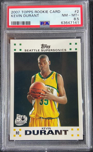 2007 Topps Rookie Card #2 Kevin Durant PSA 8.5 