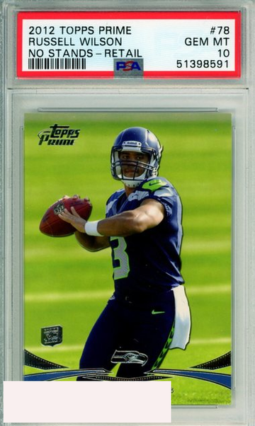 2012 TOPPS PRIME NO STANDS-RETAIL RUSSELL WILSON #78 ROOKIE PSA GEM MT 10