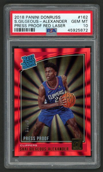 2018 Shai Gilgeous Alexander Panini Donruss Red Lazer /99 Rookie PSA 10