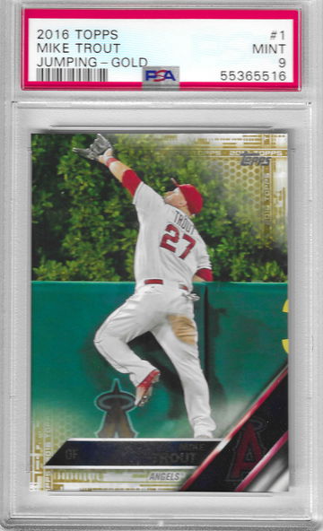2016 Topps Mike Trout Jumping GOLD PSA 9