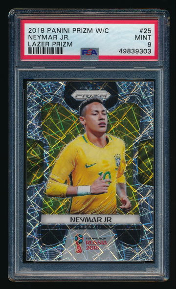 2018 Prizm World Cup Neymar Jr Lazer Prizms #25 PSA 9